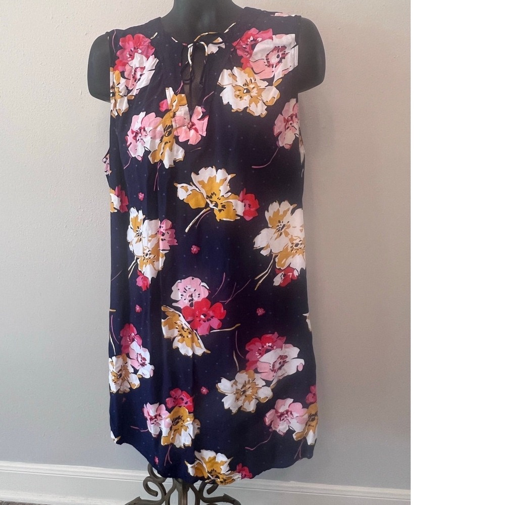 Old Navy Womens Shift Dress Sz XL Blue Floral Vacation Tropical Resortwear Beach